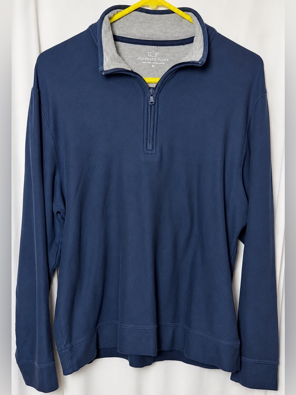 Vineyard Vines Navy Cotton Quarter Zip Pullover Sweater Size Medium
